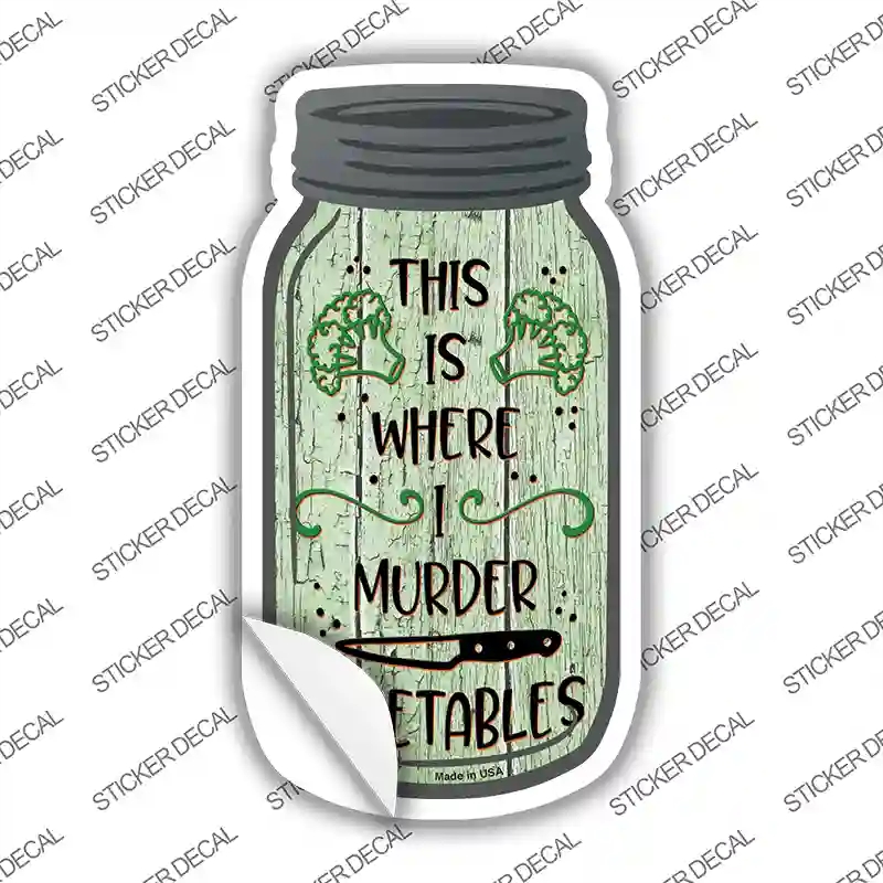 MJ-237s-L Murder Vegetables Novelty Mason Jar Sticker Decal, Large