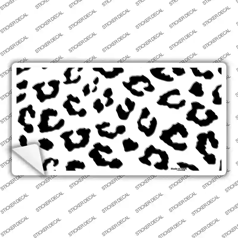 LP-4514s-XL White Black Cheetah Novelty Sticker Decal, Extra Large