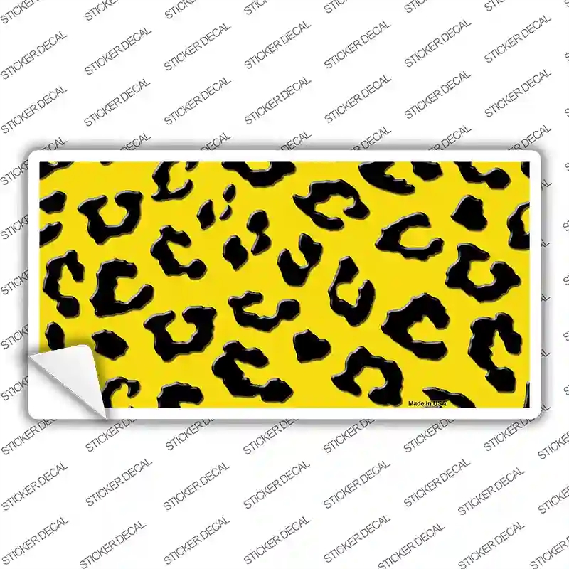 LP-4518s-L Yellow Black Cheetah Novelty Sticker Decal, Large