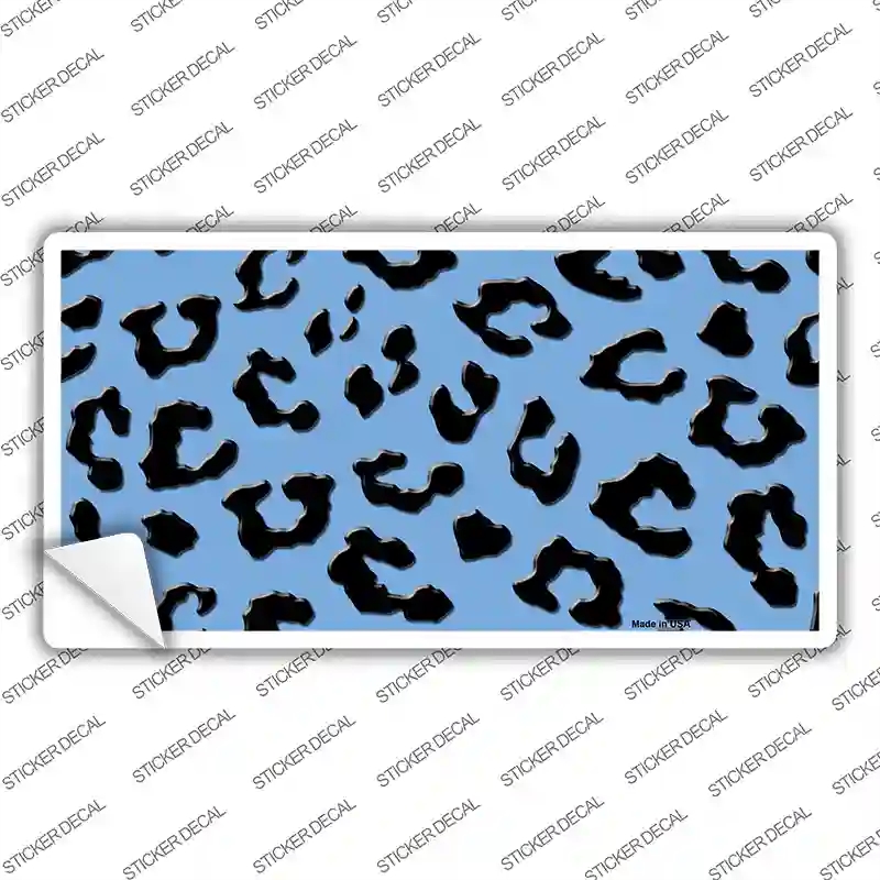 LP-4524s-S Light Blue Black Cheetah Novelty Sticker Decal, Small