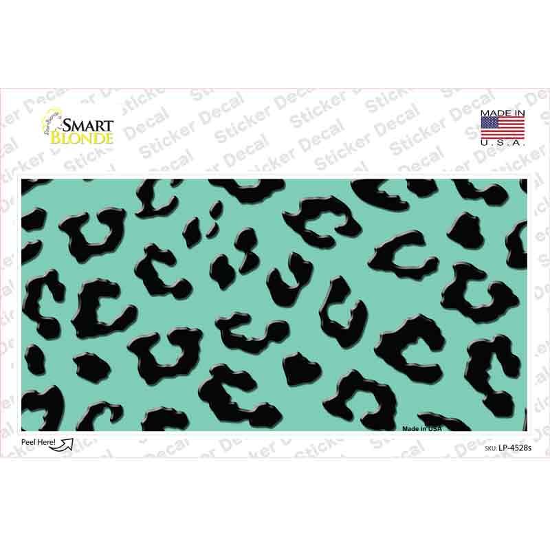 LP-4528s-M Mint Black Cheetah Novelty Sticker Decal, Medium