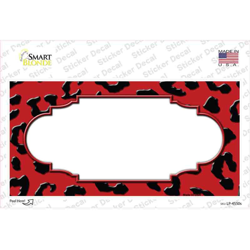 LP-4550s-M Red Black Cheetah Scallop Novelty Sticker Decal, Medium