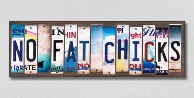 WS-265 No Fat Chicks License Plate Strips Novelty Wood Signs