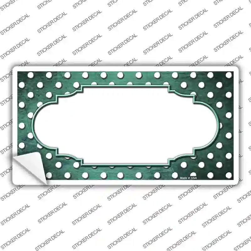LP-7421s-S Mint White Small Dots Scallop Oil Rubbed Novelty Sticker Decal, Small