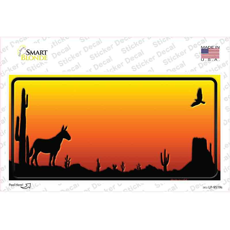 LP-9519s-M Donkey Blank Scenic Novelty Sticker Decal, Medium