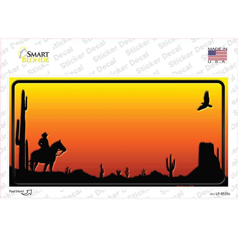 LP-9535s-M Cowboy Blank Scenic Novelty Sticker Decal, Medium