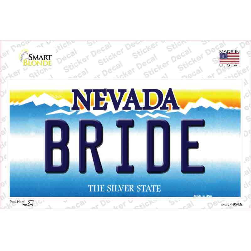 LP-9543s-M Bride Nevada Novelty Sticker Decal, Medium