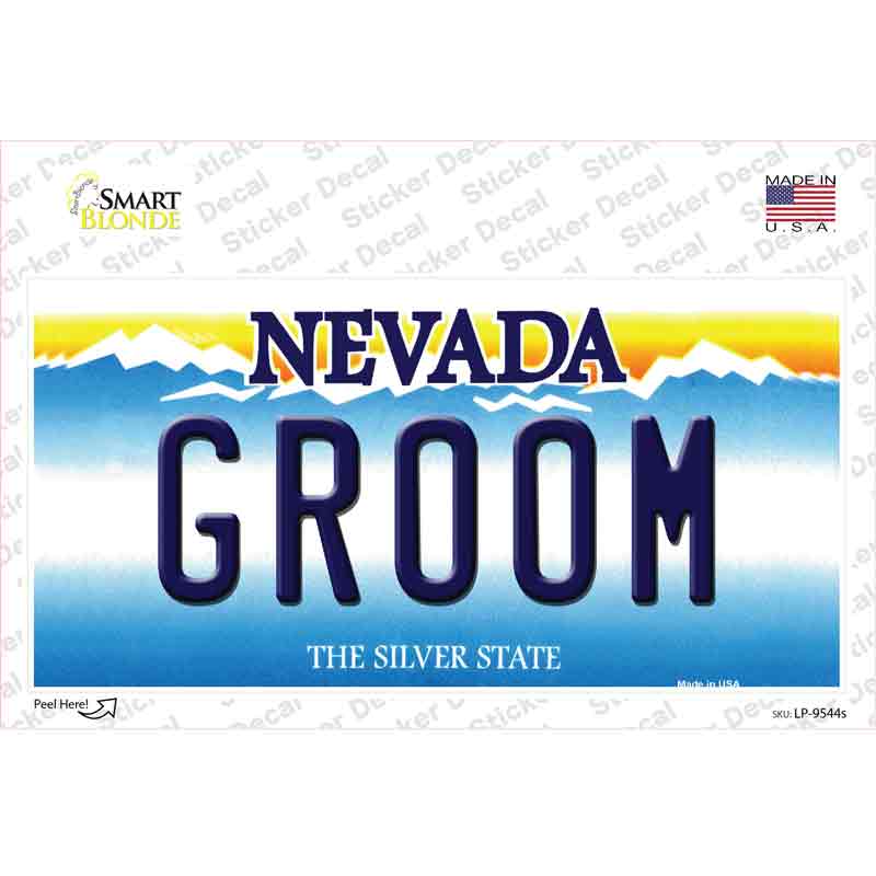 LP-9544s-M Groom Nevada Novelty Sticker Decal, Medium