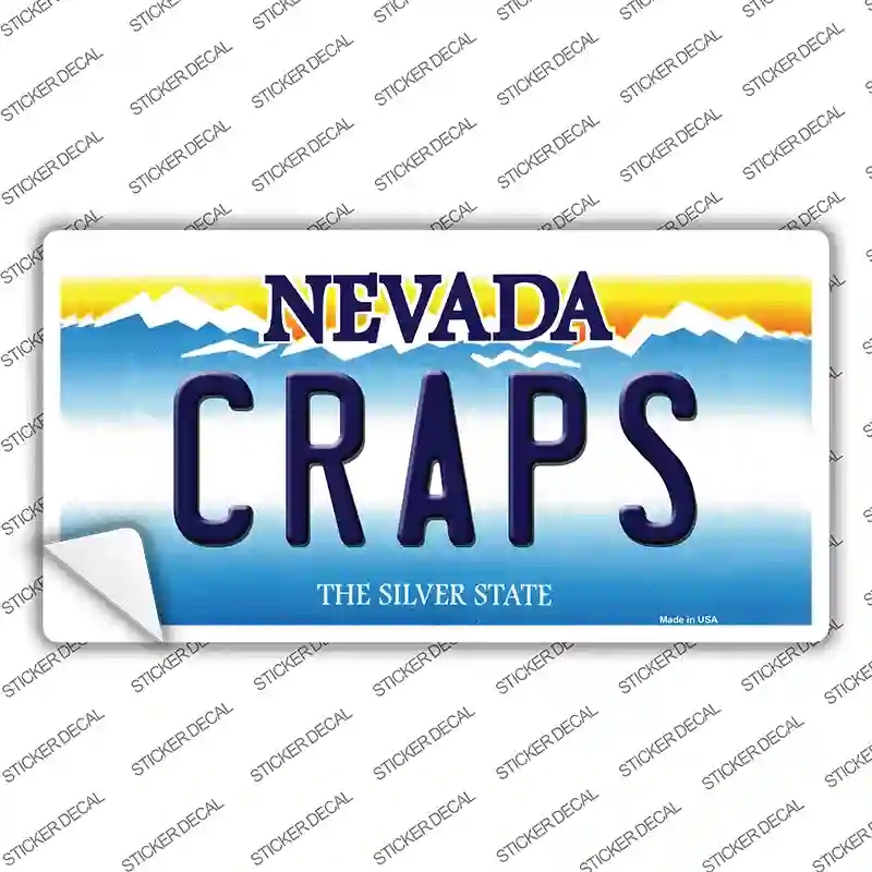 LP-9552s-L Craps Nevada Novelty Sticker Decal, Large