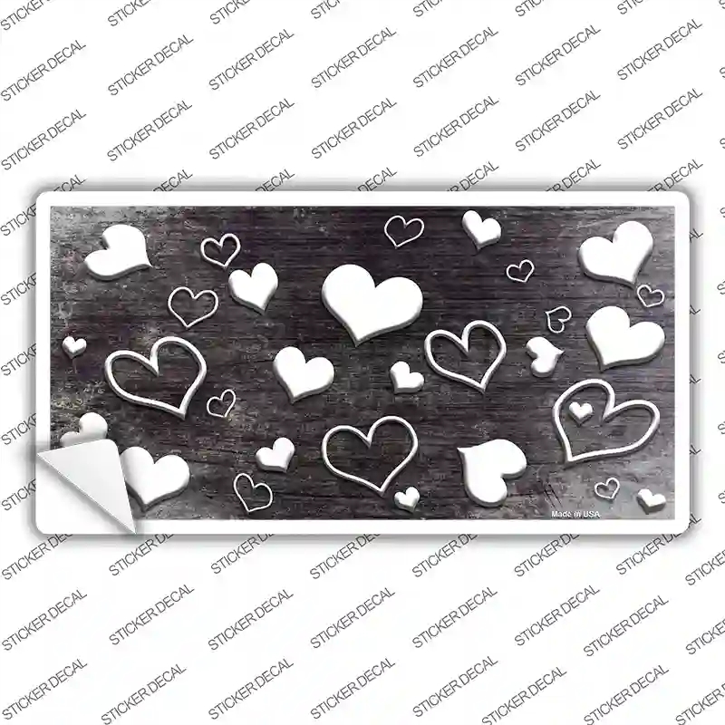 LP-7602s-S Black White Love Oil Rubbed Novelty Sticker Decal, Small