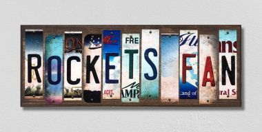 WS-362 Rockets Fan License Plate Strips Novelty Wood Signs
