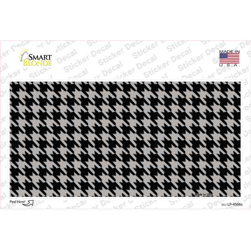 LP-4566s-M Gray Black Houndstooth Novelty Sticker Decal, Medium