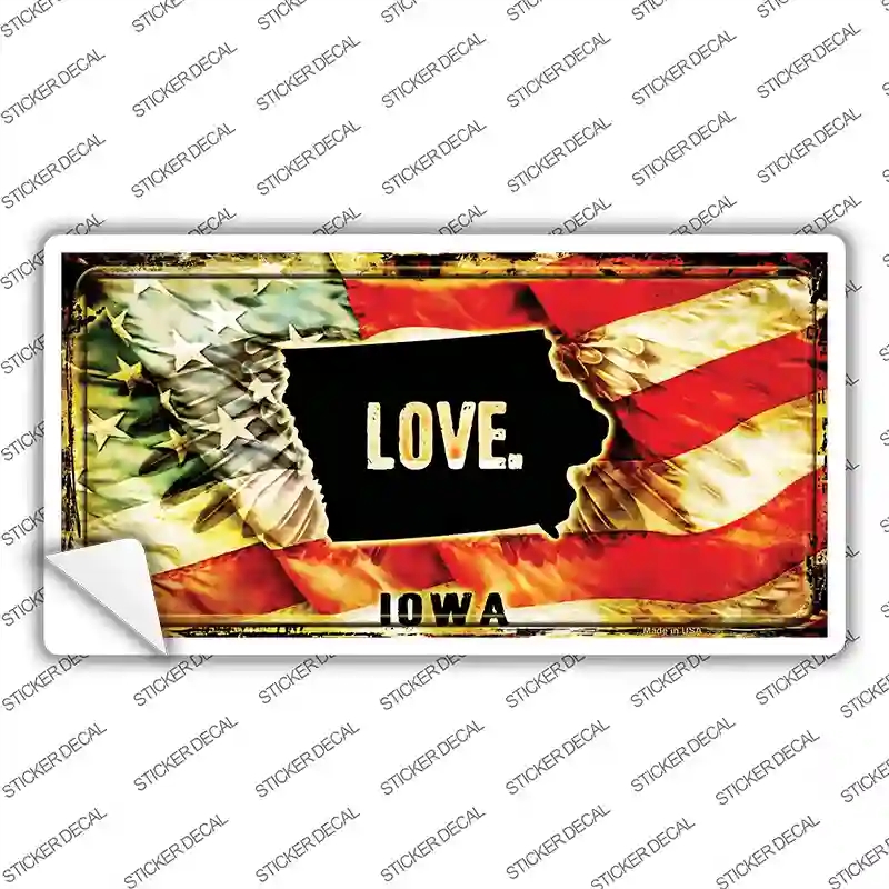 LP-8601s-S Iowa Love Novelty Sticker Decal, Small