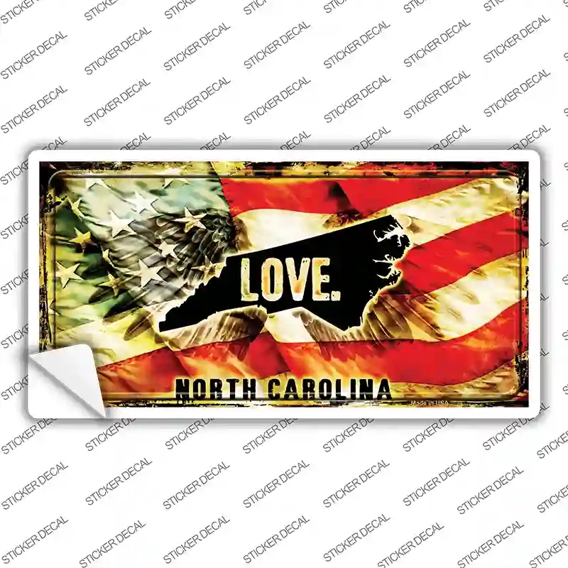 LP-8619s-S North Carolina Love Novelty Sticker Decal, Small