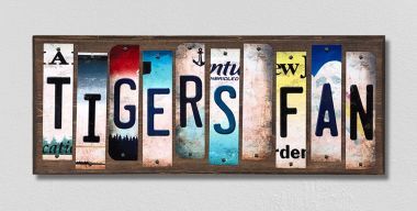 WS-409 Tigers Fan License Plate Strips Novelty Wood Signs