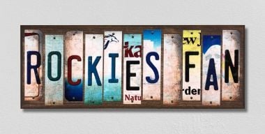 WS-415 Rockies Fan License Plate Strips Novelty Wood Signs