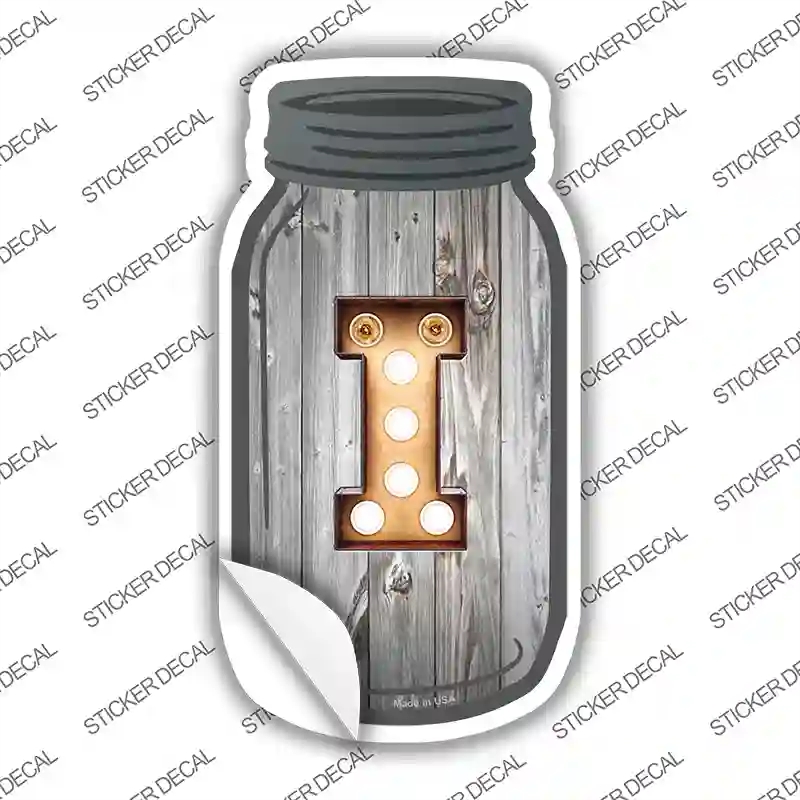 MJ-561s-L I Bulb Lettering Novelty Mason Jar Sticker Decal, Large