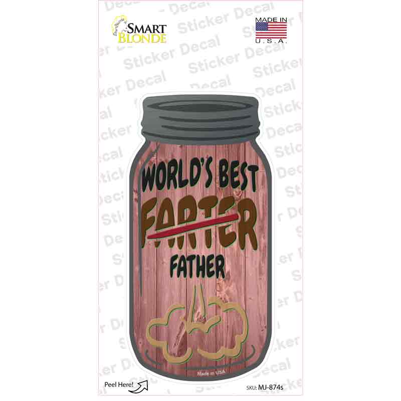 MJ-874s-M Best Farter Father Novelty Mason Jar Sticker Decal, Medium