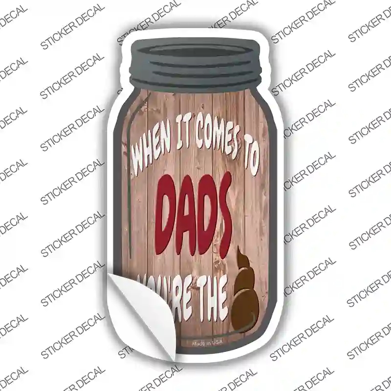 MJ-879s-L When It Comes to Dads Novelty Mason Jar Sticker Decal, Large