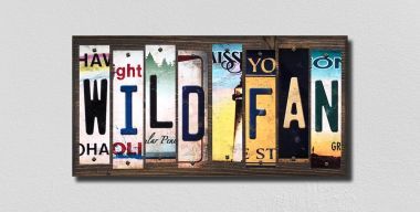 WS-434 Wild Fan License Plate Strips Novelty Wood Signs