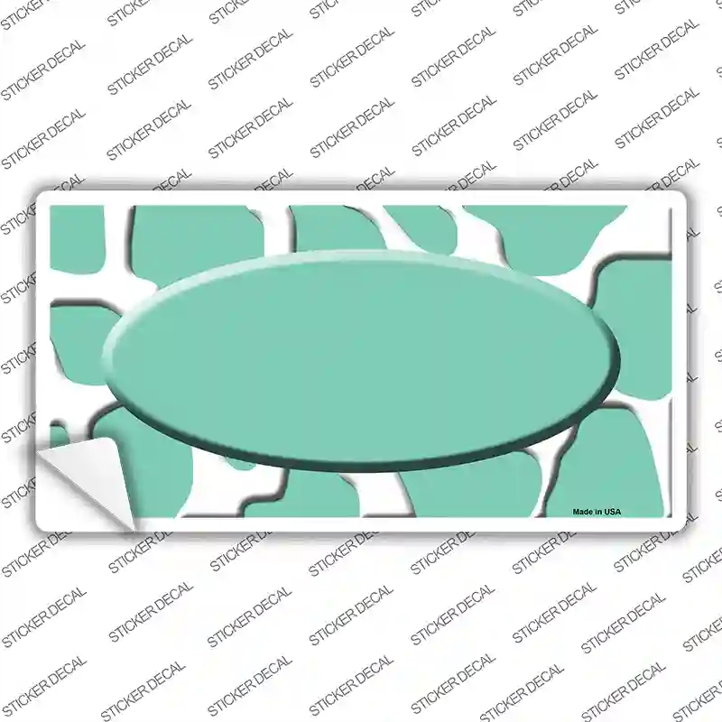 LP-2959s-L Mint White Giraffe Center Oval Novelty Sticker Decal, Large