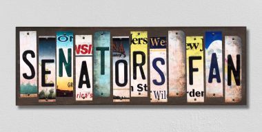 WS-439 Senators Fan License Plate Strips Novelty Wood Signs
