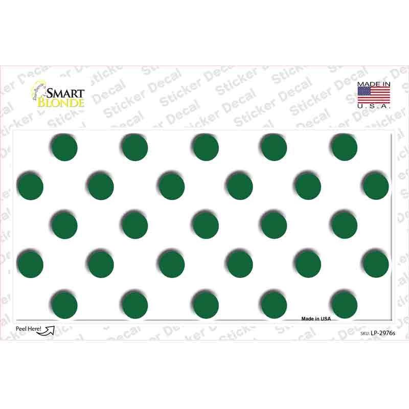 LP-2976s-M Green White Polka Dot Novelty Sticker Decal, Medium