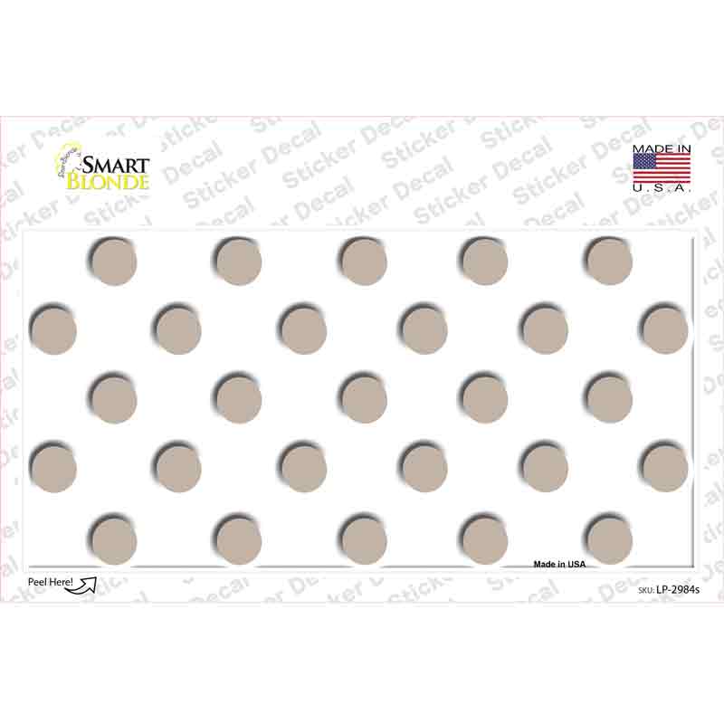 LP-2984s-M Tan White Polka Dot Novelty Sticker Decal, Medium