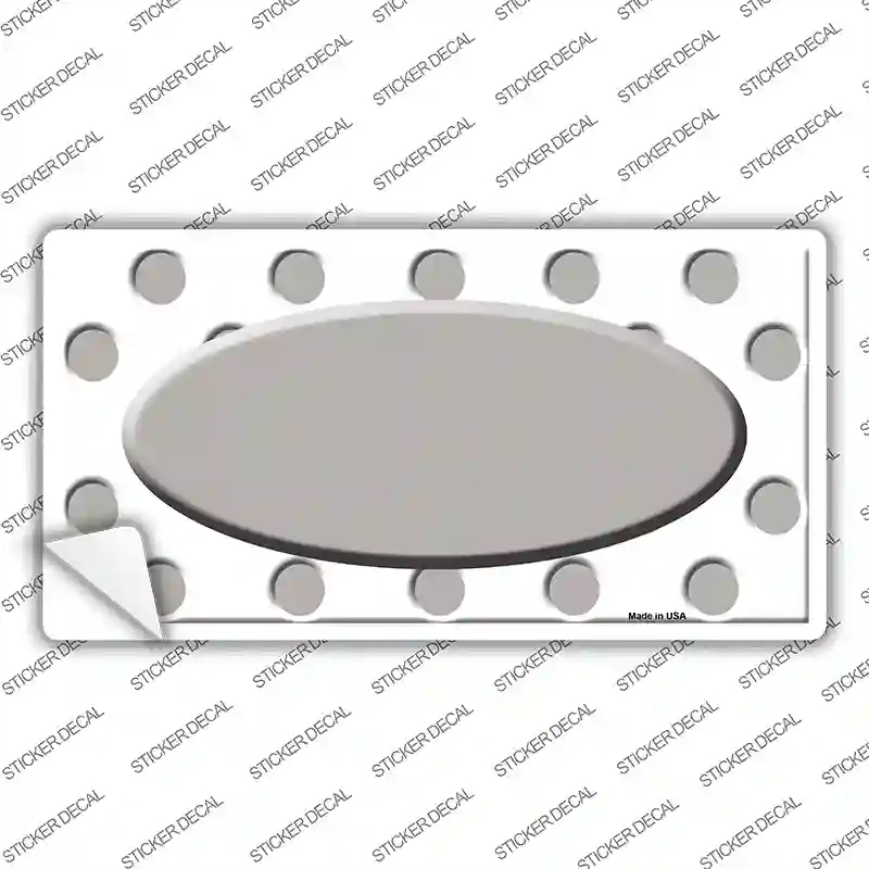 LP-2992s-L Gray White Polka Dot Center Oval Novelty Sticker Decal, Large