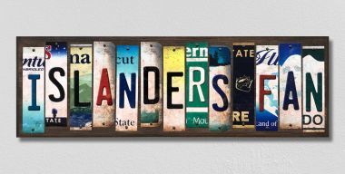 WS-443 Islanders Fan License Plate Strips Novelty Wood Signs