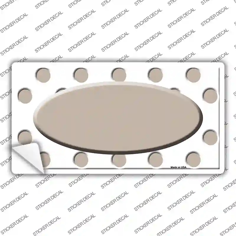 LP-2996s-L Tan White Polka Dot Center Oval Novelty Sticker Decal, Large