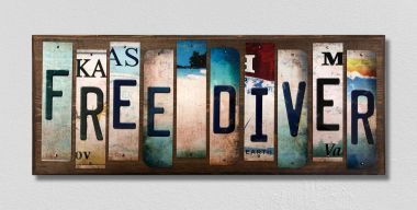 WS-455 Free Diver License Plate Strips Novelty Wood Signs