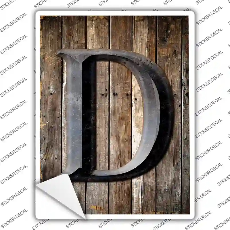 P-1268s-S Letter D Novelty Rectangle Sticker Decal, Small
