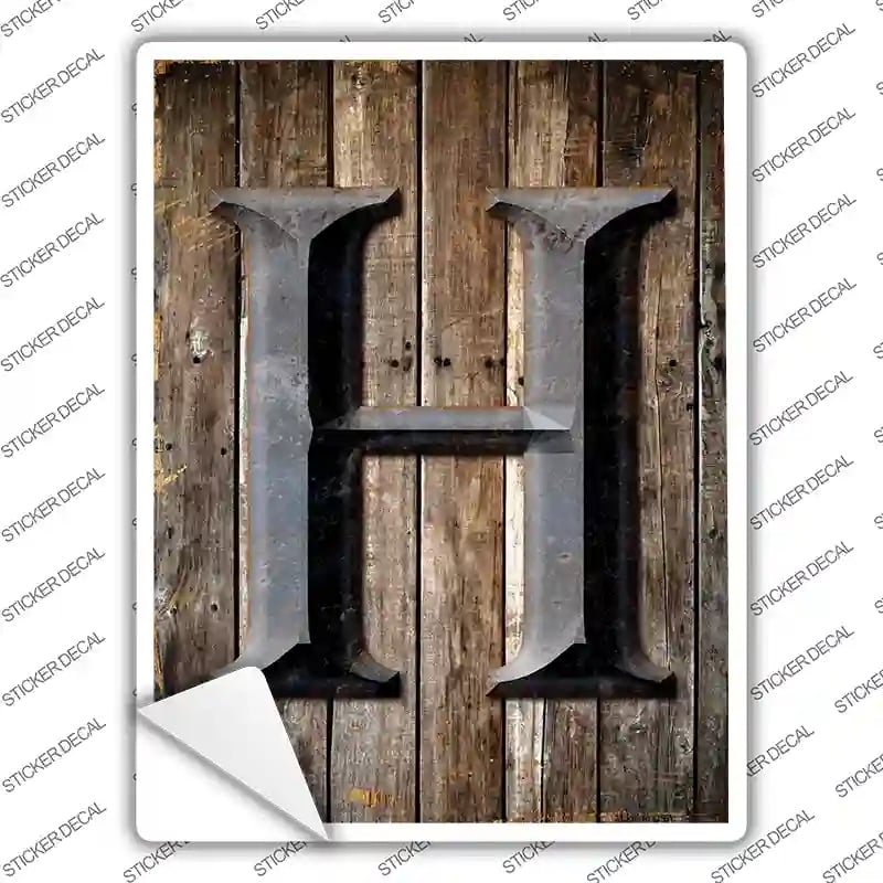 P-1272s-L Letter H Novelty Rectangle Sticker Decal, Large