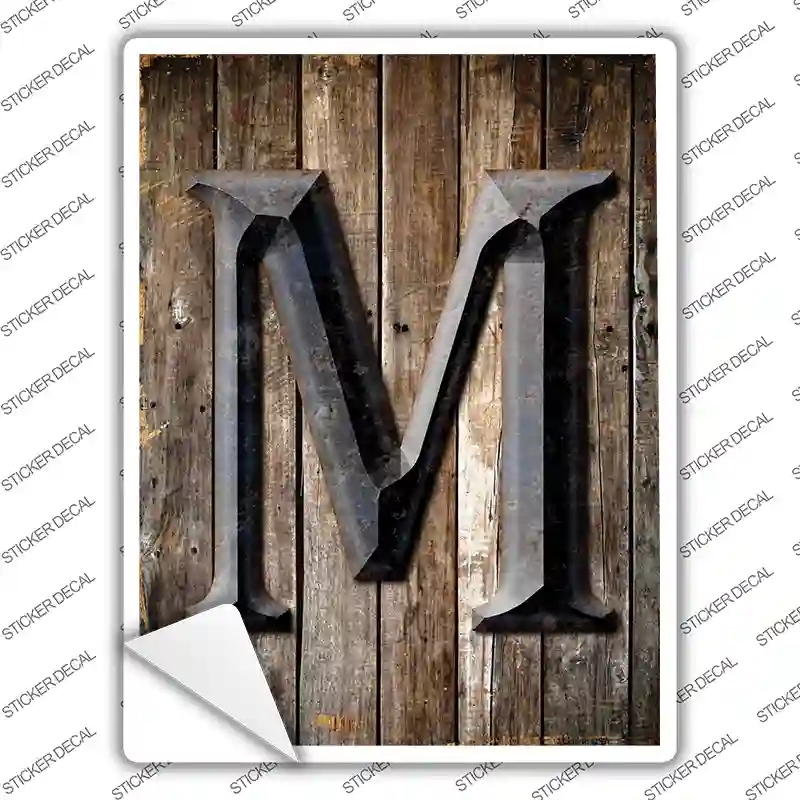 P-1277s-S Letter M Novelty Rectangle Sticker Decal, Small