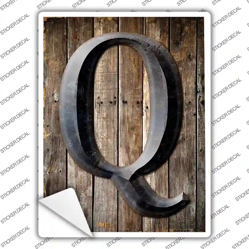 P-1281s-L Letter Q Novelty Rectangle Sticker Decal, Large