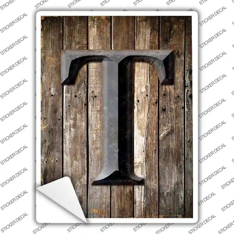 P-1284s-L Letter T Novelty Rectangle Sticker Decal, Large