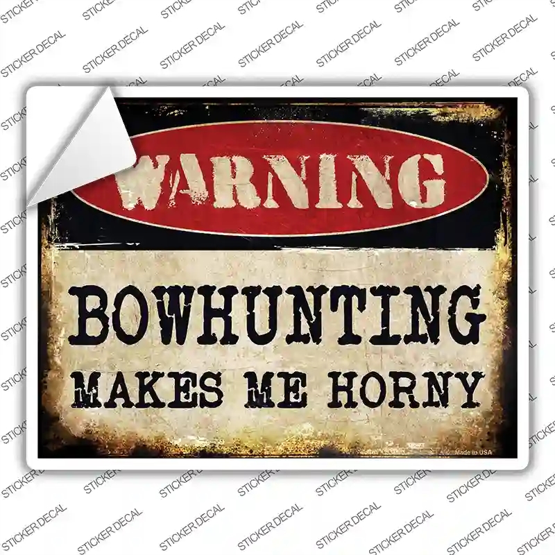P-1327s-S Bowhunting Novelty Rectangle Sticker Decal, Small