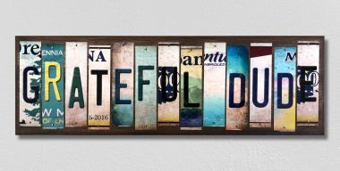 WS-472 Grateful Dude License Plate Strips Novelty Wood Signs