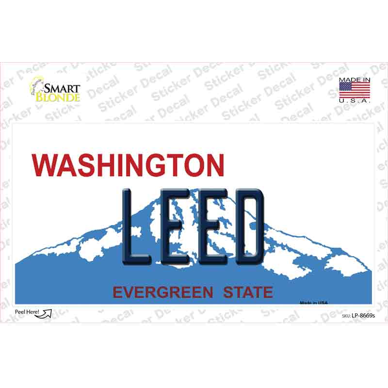 LP-8669s-M Leed Washington Novelty Sticker Decal, Medium