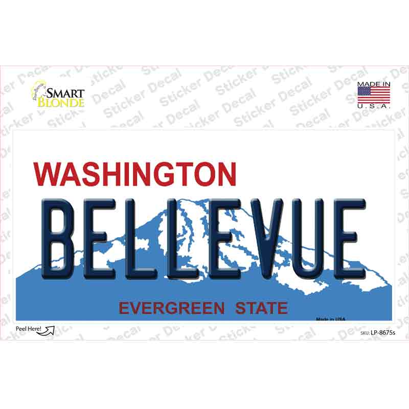 LP-8675s-M Bellevue Washington Novelty Sticker Decal, Medium