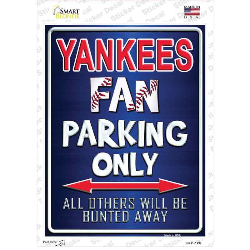 P-239s-M Yankees Novelty Rectangle Sticker Decal, Medium