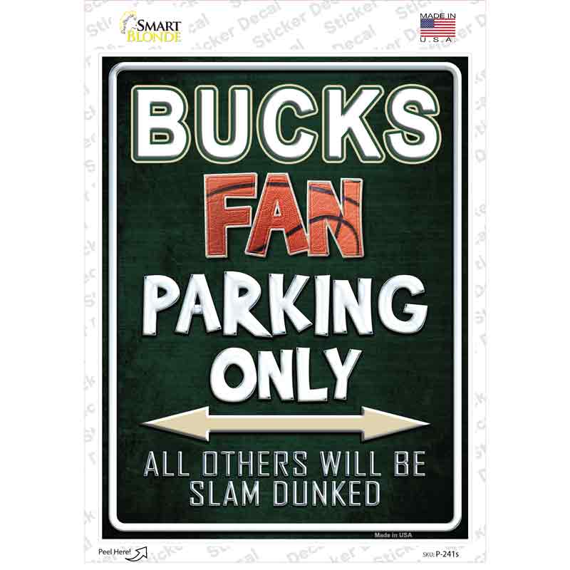 P-241s-M Bucks Novelty Rectangle Sticker Decal, Medium