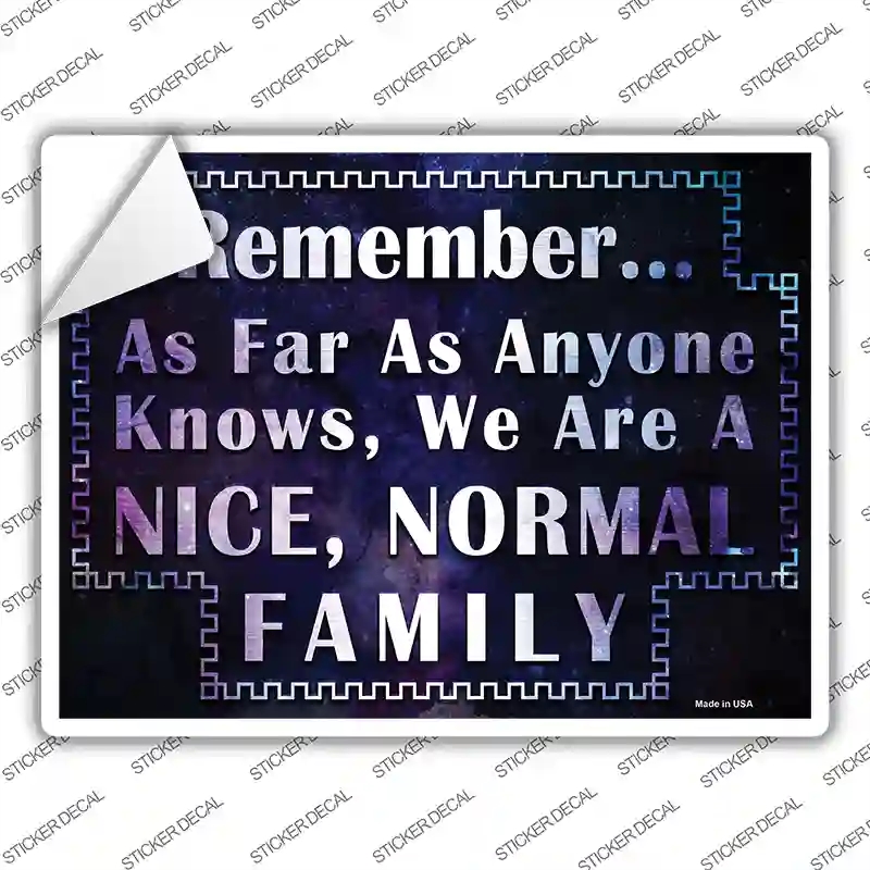P-2428s-L Nice Normal Family Novelty Rectangle Sticker Decal, Large