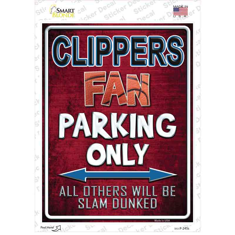 P-245s-M Clippers Novelty Rectangle Sticker Decal, Medium
