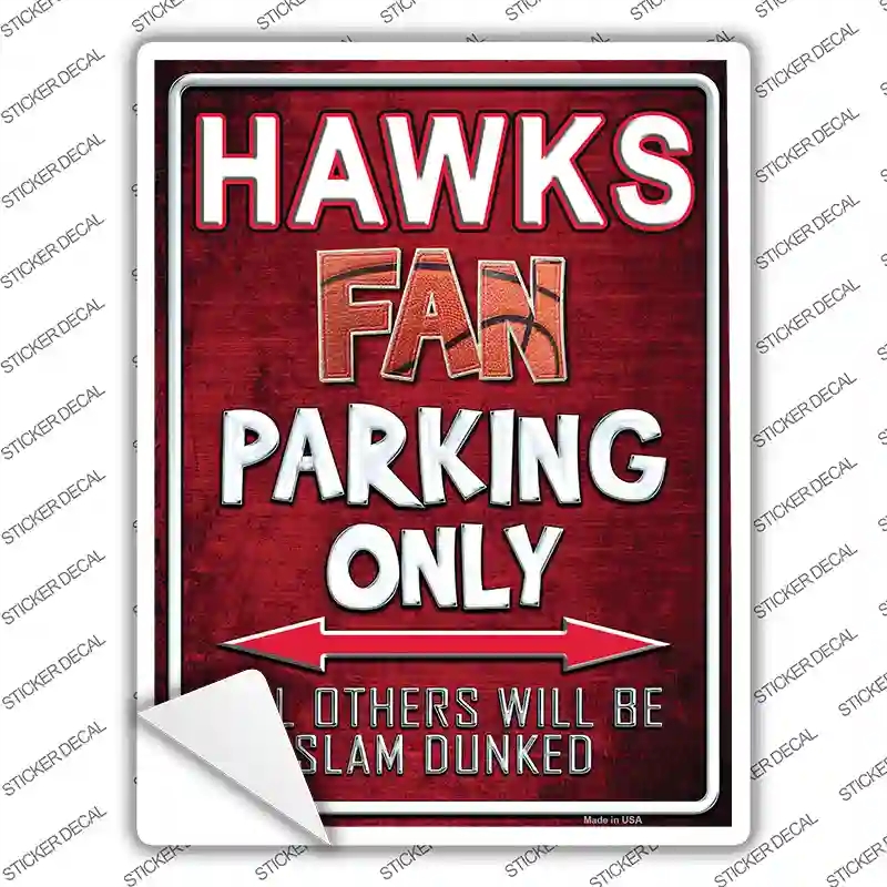 P-247s-S Hawks Novelty Rectangle Sticker Decal, Small