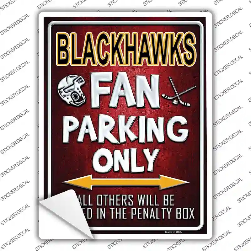 P-339s-XL Black Hawks Novelty Rectangle Sticker Decal, Extra Large