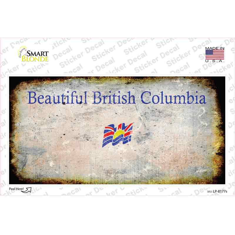 LP-8177s-M British Columbia Rusty Novelty Sticker Decal, Medium