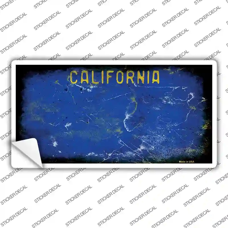 LP-8194s-XL California Blue State Rusty Novelty Sticker Decal, Extra Large
