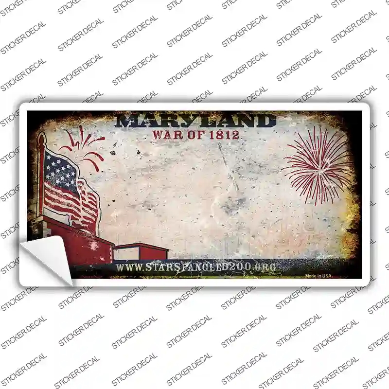 LP-8195s-S Maryland State Rusty Background Novelty Sticker Decal, Small